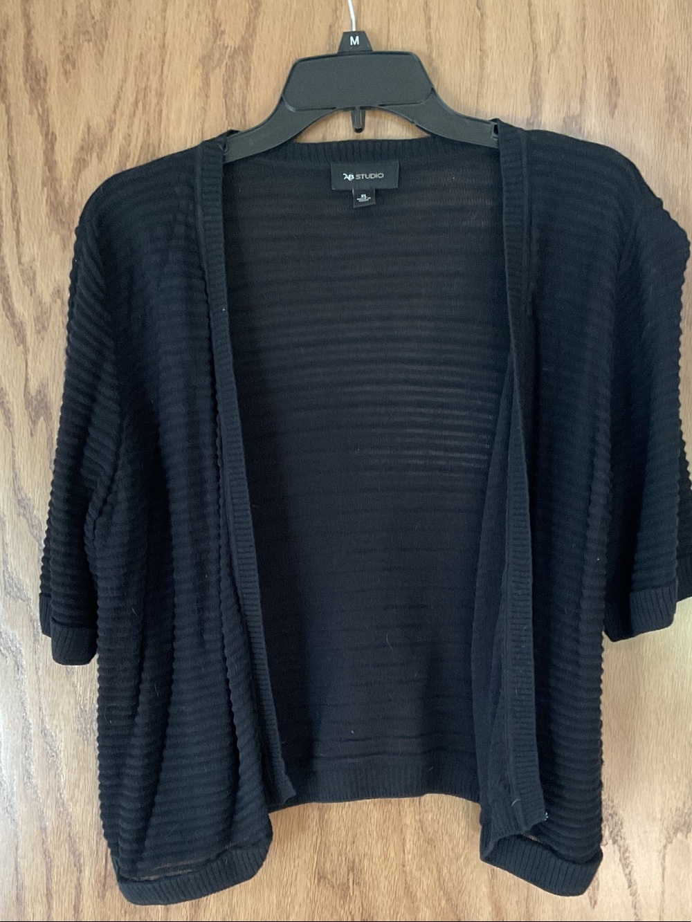 Studio Black Open-Front Short Sleeve Cardigan